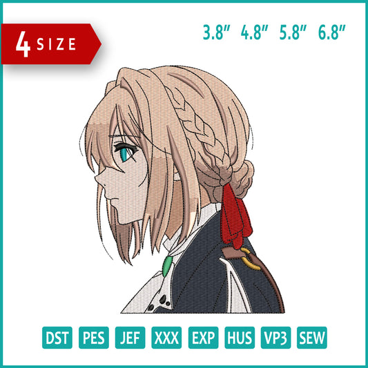 Violet Evergarden Embroidery Design Files - 4 Size's