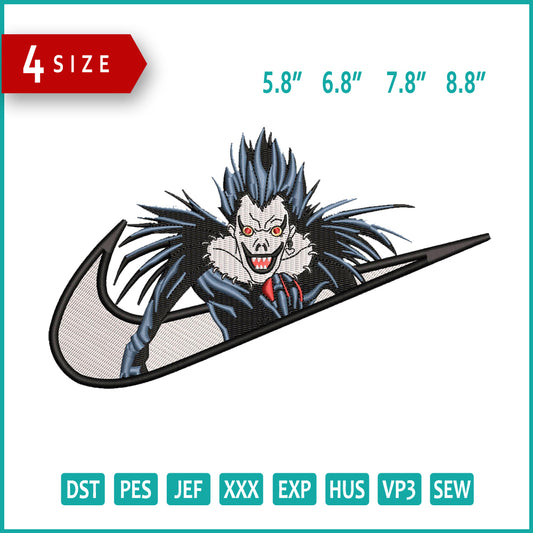 Ryuk Swoosh Embroidery Design Files - 4 Size's