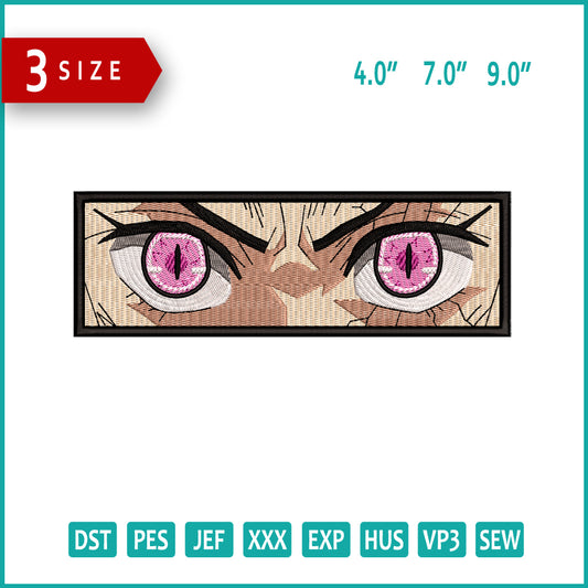 Nezuko Kamado Eyes v3 Embroidery Design Files - 3 Size's