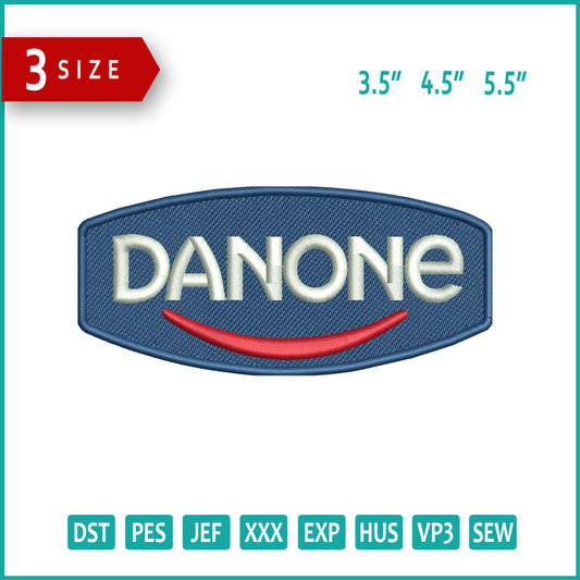 Danone Logo Embroidery Design Files - 3 Size's