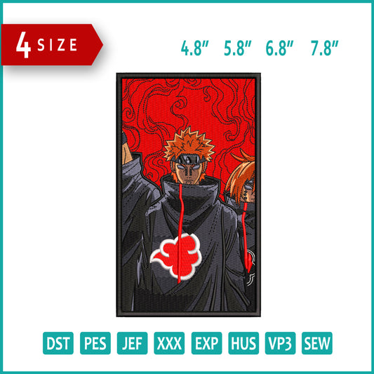 Yahiko Pain Embroidery Design Files - 4 Size's