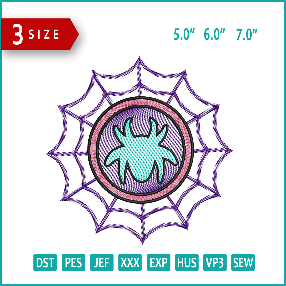 Spider Web v3 Embroidery Design Files - 3 Size's