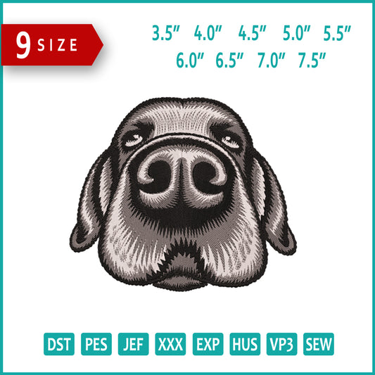 Puppy Face Embroidery Design Files - 9 Size's