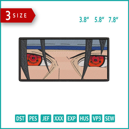 Itachi Uchiha Eyes v4 Embroidery Design Files - 3 Size's