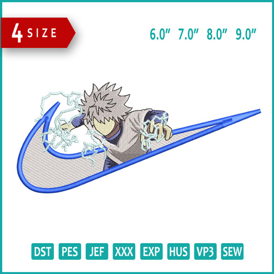 Killua Zoldyck Swoosh v6 Embroidery Design Files - 4 Sizes