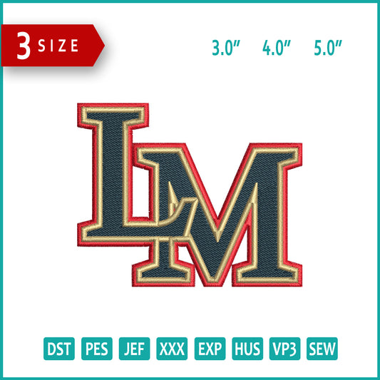 LM Logo Embroidery Files - 3 Size's