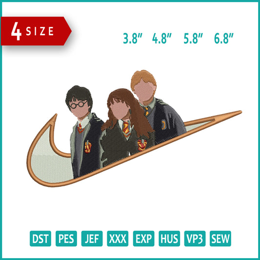 Harry Potter Swoosh Embroidery Design Files - 4 Size's