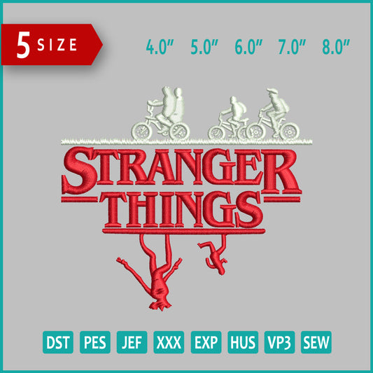 Stranger Things v2 Embroidery Design Files - 5 Size's
