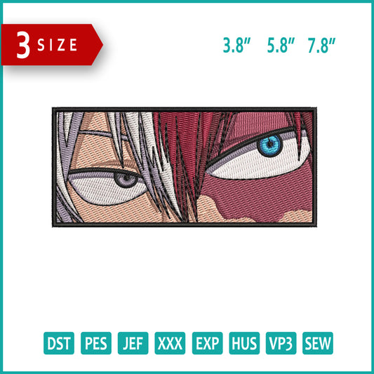 Shoto Todoroki Eyes Embroidery Design Files - 3 Size's