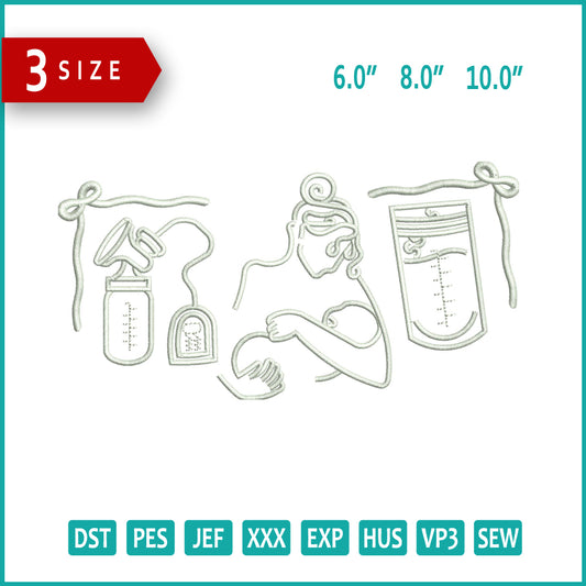 Mother Care Embroidery Files - 3 Size's