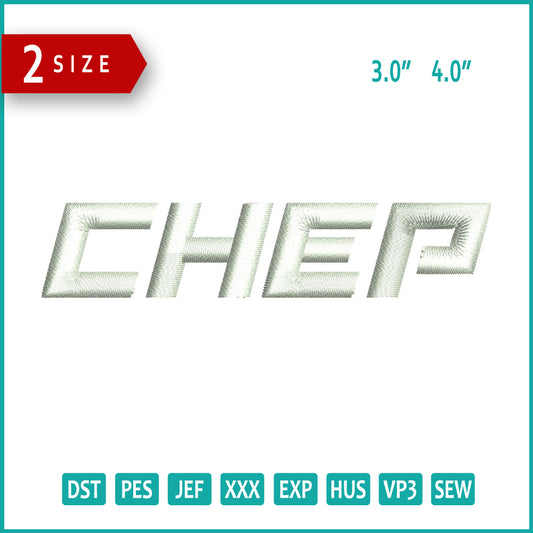 Chep Embroidery Design Files - 2 Size's