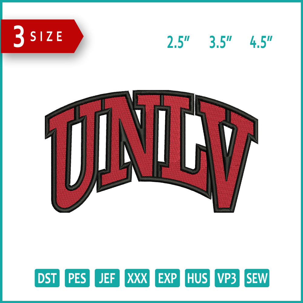 UNLV Rebels Logo Embroidery Design Files - 3 Size's