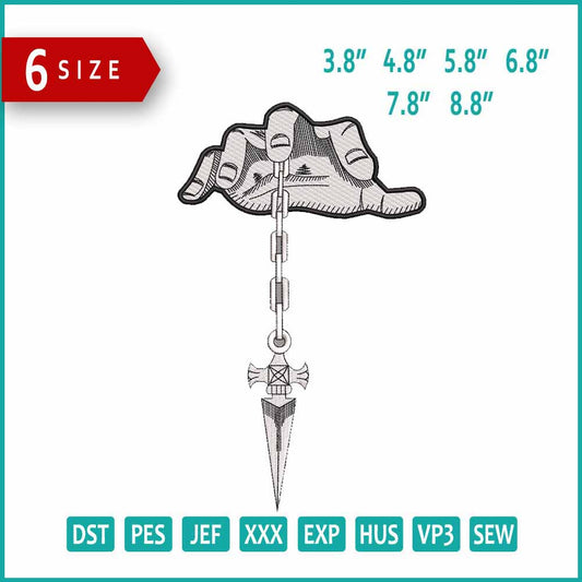 Judgment Chain Embroidery Design Files - 4 Size's