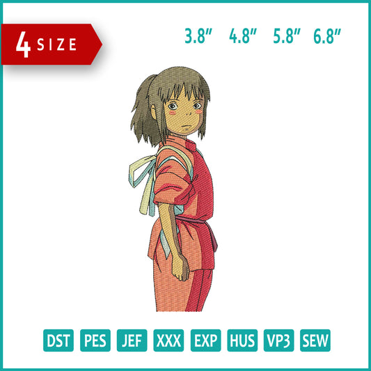 Chihiro Ogino v2 Embroidery Design Files - 4 Size's