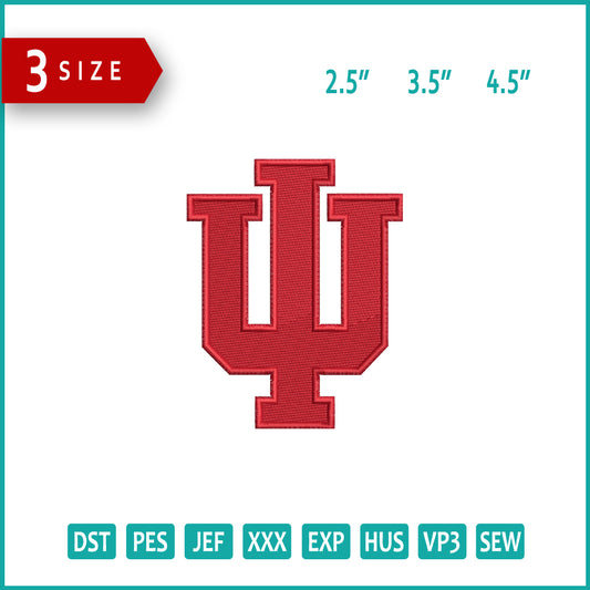 Indiana Hoosiers Logo Embroidery Design Files - 3 Size's