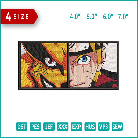 Naruto & Fox Embroidery Design Files - 4 Size's