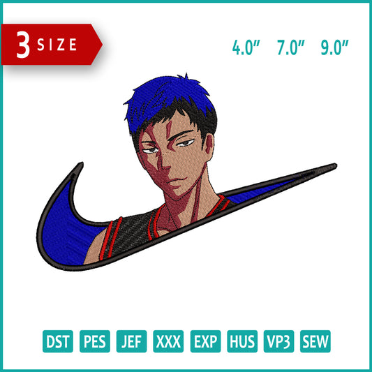Daiki Aomine Swoosh Embroidery Design Files - 3 Size's