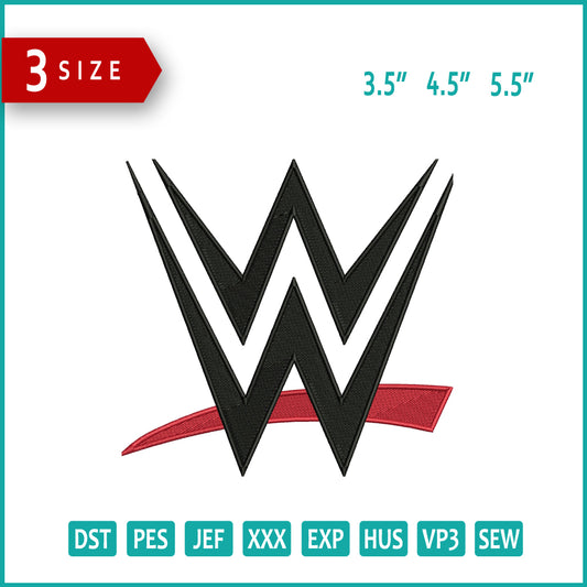 WWE Logo Embroidery Design Files - 3 Size's