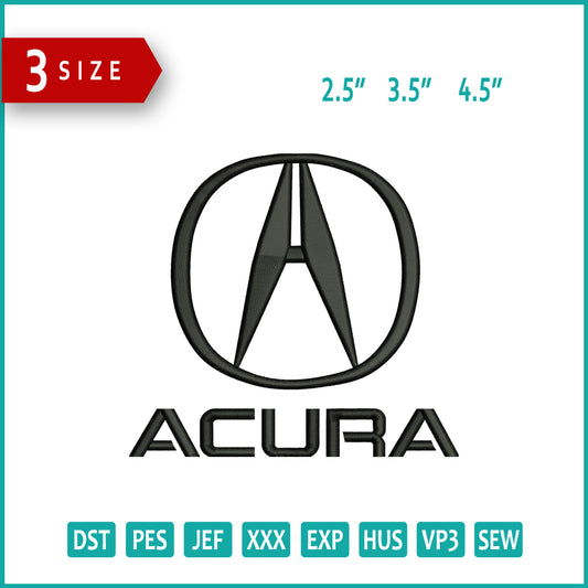Acura Logo Embroidery Design Files - 3 Size's