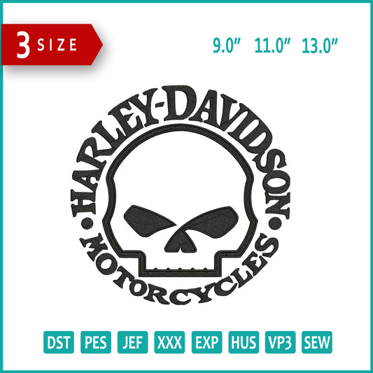 Harley Davidson Motorcycles Embroidery Files - 3 Size's