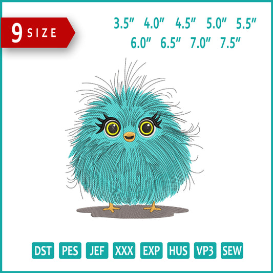 Fluffy Featherball Embroidery Design Files - 9 Size's