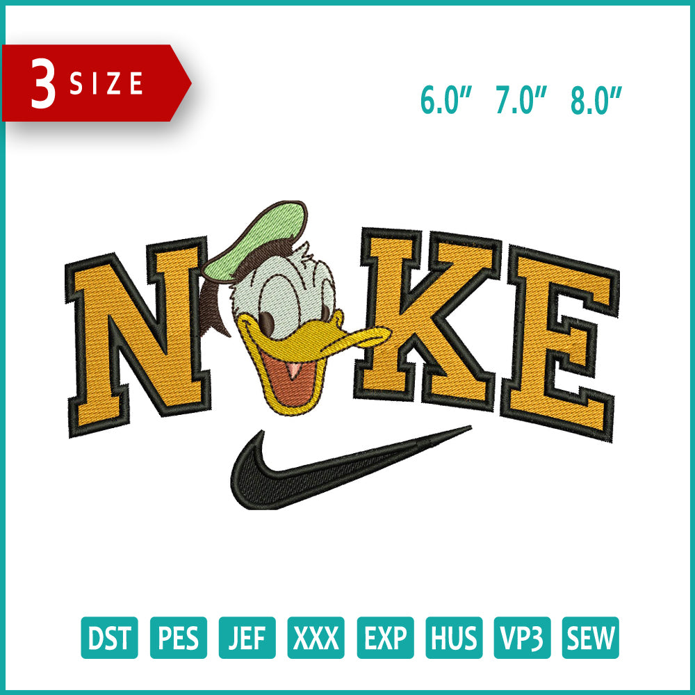 NIke Donald Duck v9 Embroidery Design Files - 3 Size's