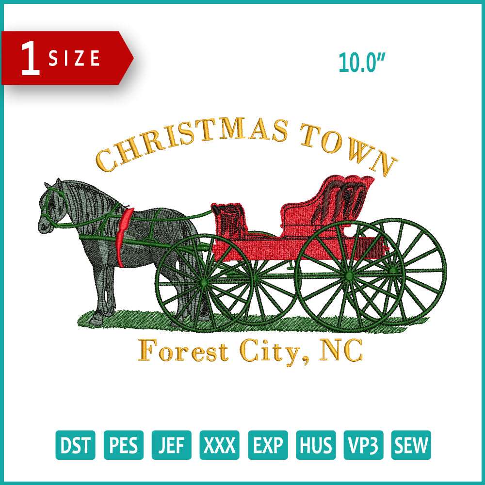 Christmas Town Embroidery Design Files - 3 Size's