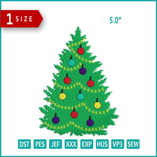 Christmas Tree v6 Embroidery Design Files - 1 Size's