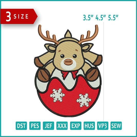 Baby Deer v2 Embroidery Design Files - 3 Size's