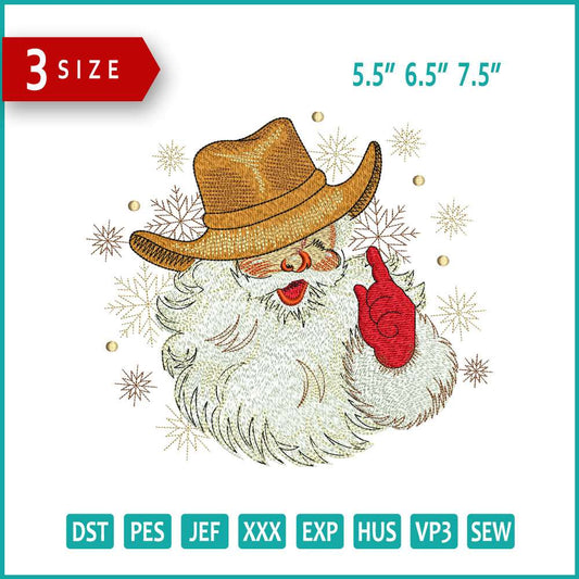 Christmas Santa v4 Embroidery Design Files - 3 Size's