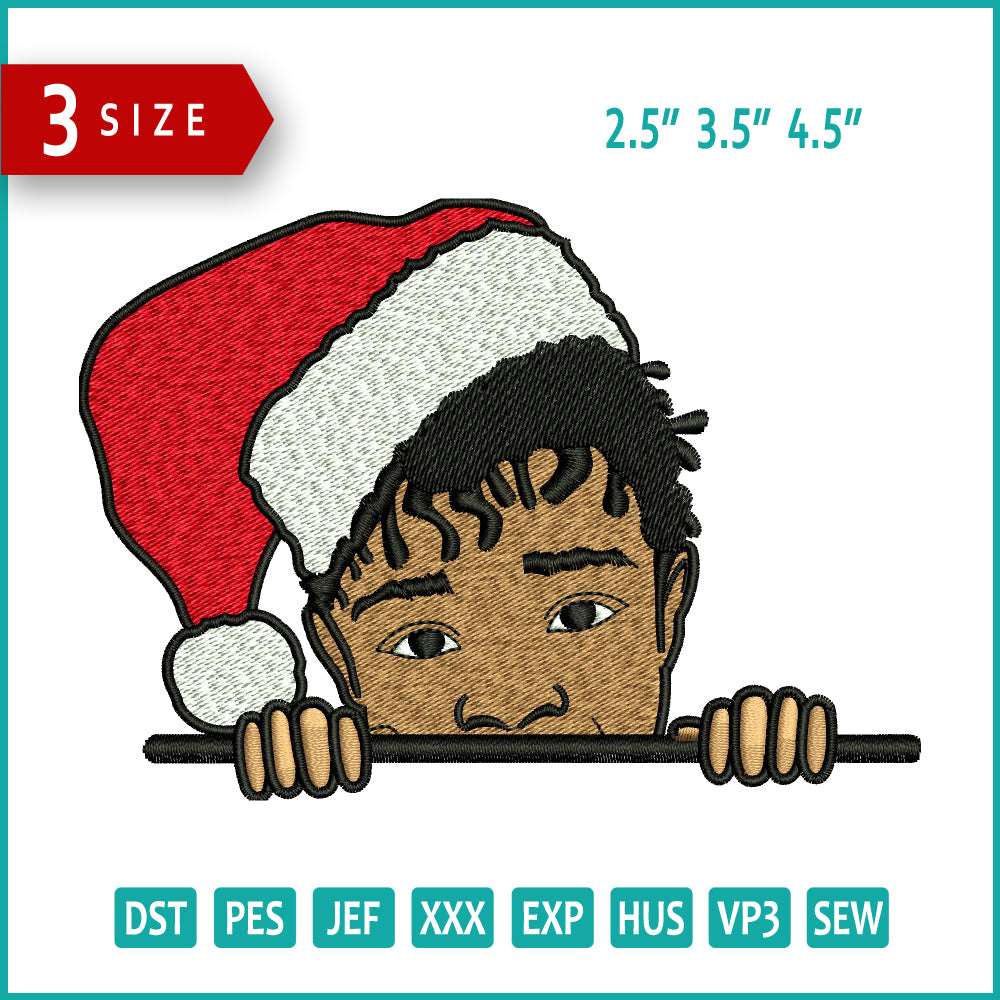 Christmas Boy v1 Embroidery Design Files - 3 Size's