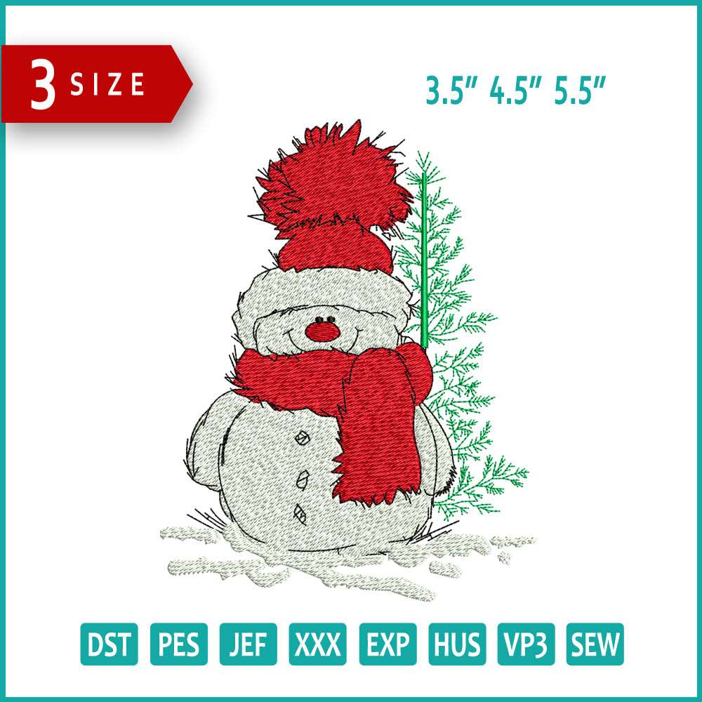 Christmas Snowmen Embroidery Design Files - 3 Size's