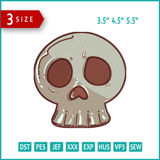 Archivos de bordado de calavera espeluznante - 3 tamaños
