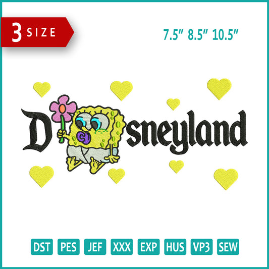 Chibi SpongeBob Disneyland Embroidery Design Files - 3 Size's