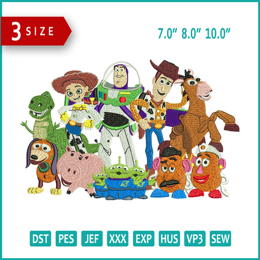 The Toy Story Embroidery Design Files - 3 Size's