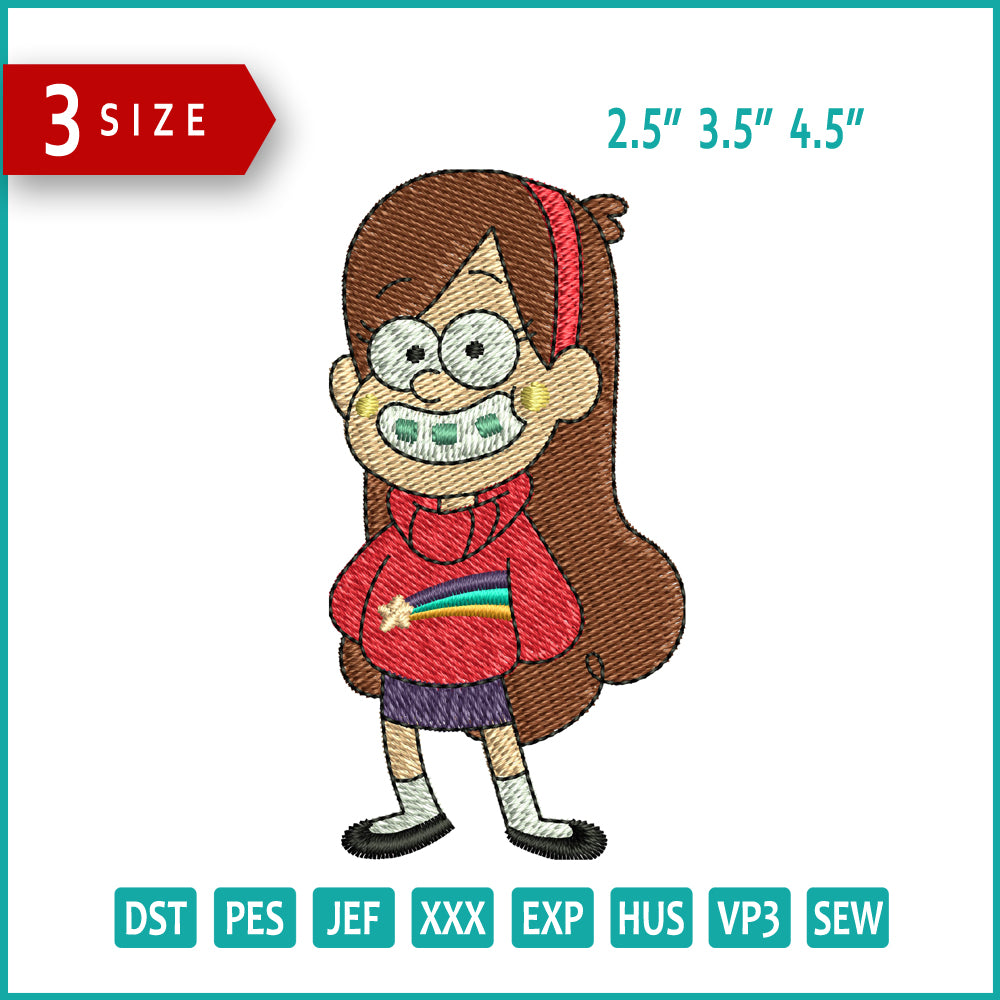 Mabel Pines Embroidery Design Files - 3 Size's