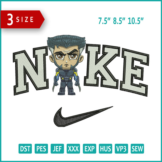 Nike Chibi X Man Embroidery Design Files - 3 Size's