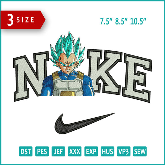 Nike Vegeta Embroidery Design Files - 3 Size's