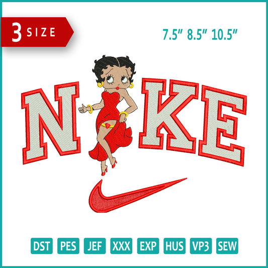 Nike Betty Boop Embroidery Design Files - 3 Size's