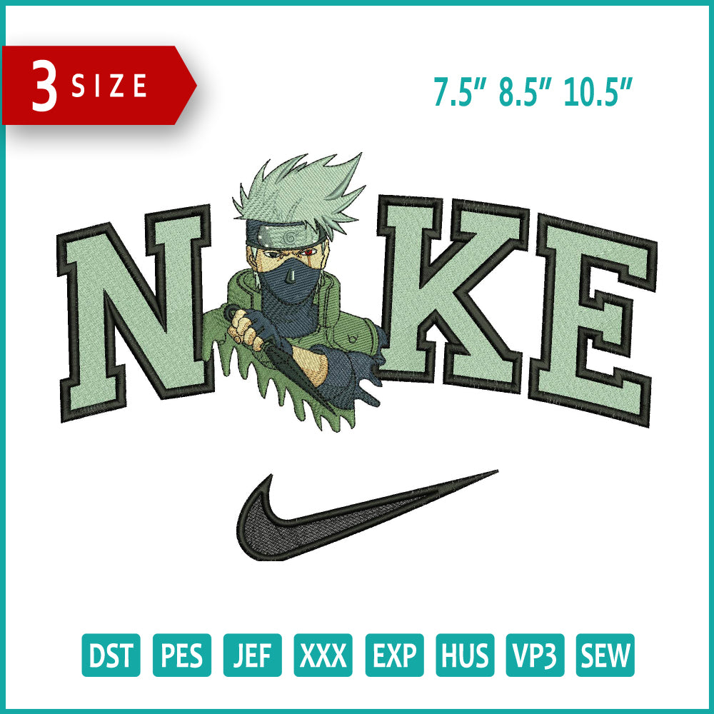 Nike Kakashi Hatake Embroidery Design Files - 3 Size's