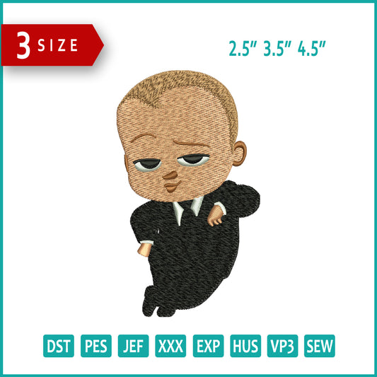 The Boss Baby Embroidery Design Files - 3 Size's