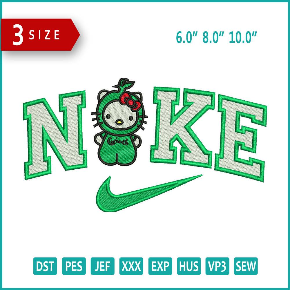 Hello Kitty Nike Green Embroidery Design Files - 3 Size's