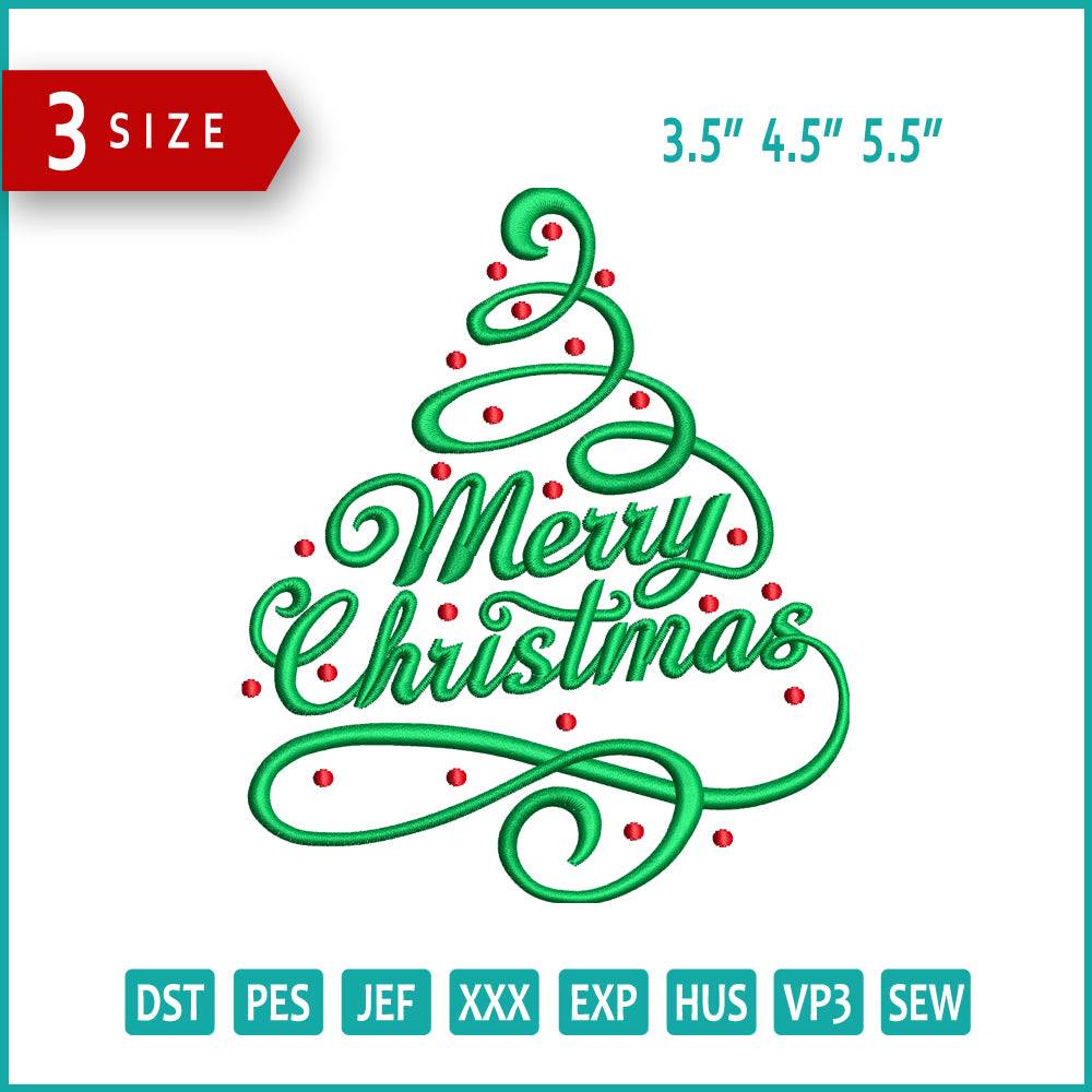 Christmas Tree v1 Embroidery Design Files - 3 Size's