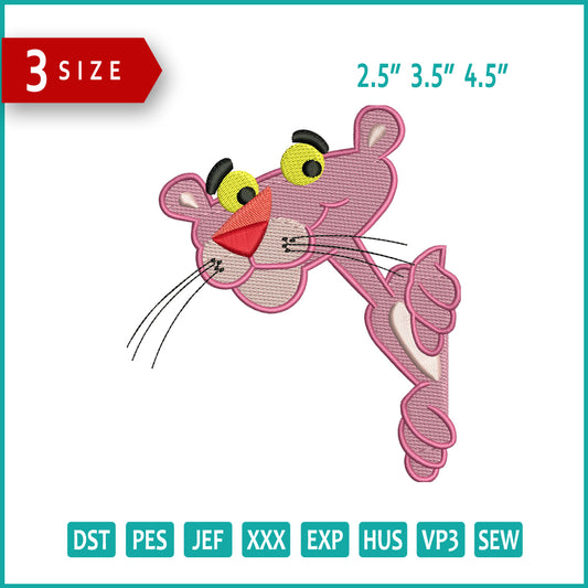 Pink Panther Embroidery Design Files - 3 Size's