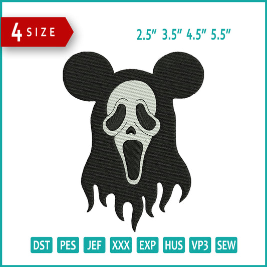 Archivos de bordado de Mickey Mouse Fantasma - 3 tamaños