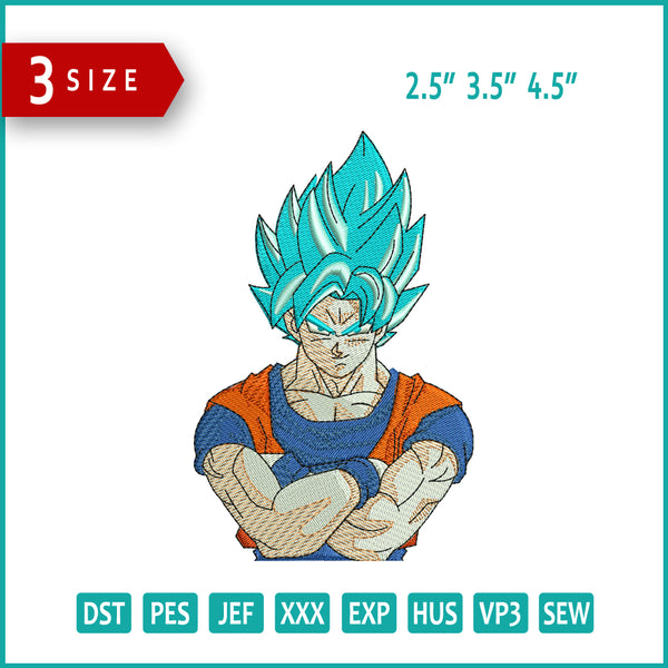 Super Saiyan Goku v2 Embroidery Design Files - 3 Size's – Online ...
