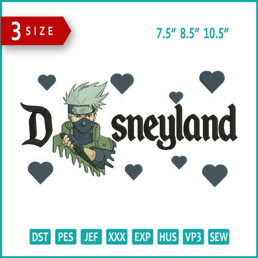 Kakashi Hatake Disneyland Embroidery Design Files - 3 Size's