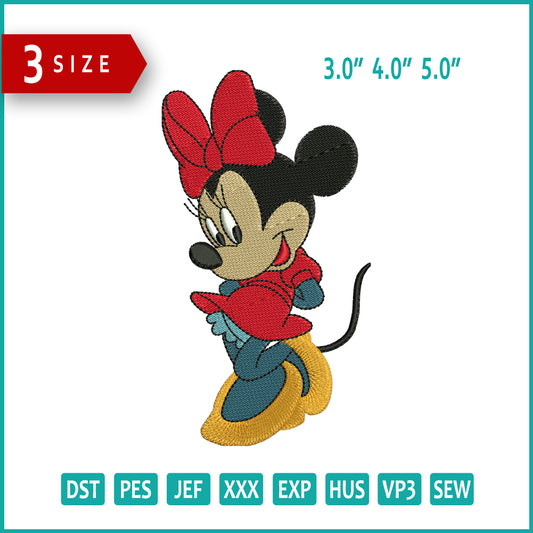 Mickey Minnie v2 Embroidery Design Files - 3 Size's