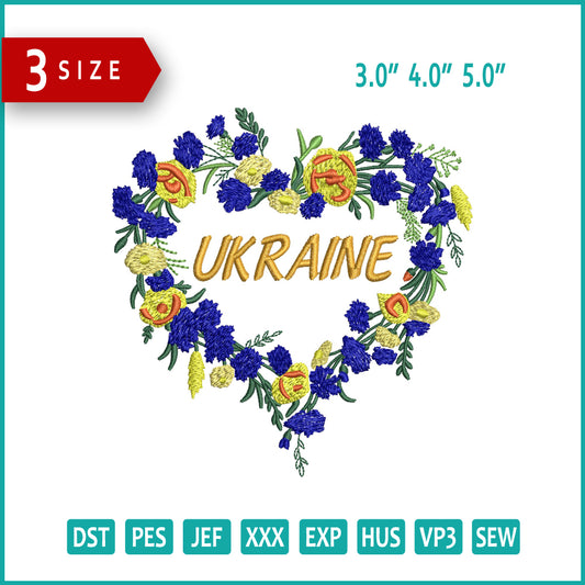 Ukraine Embroidery Design Files - 3 Size's