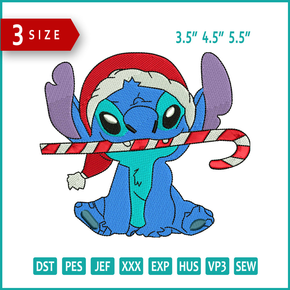 Santa Stitch Embroidery Design Files - 3 Size's